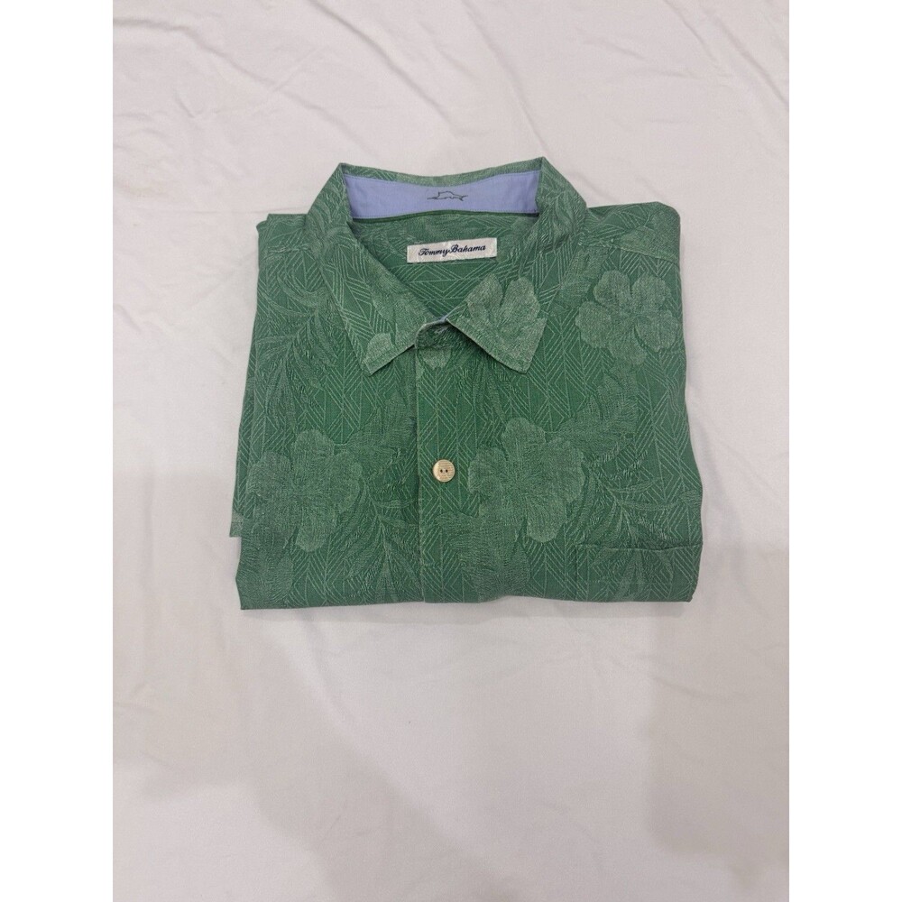 Tommy Bahama Men's Short Sleeve Jungle Jacquard Button Up Shirt 2XL